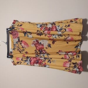 Womens Size 2X Modcloth Ikebana for All Saffron Floral A-Line Skirt